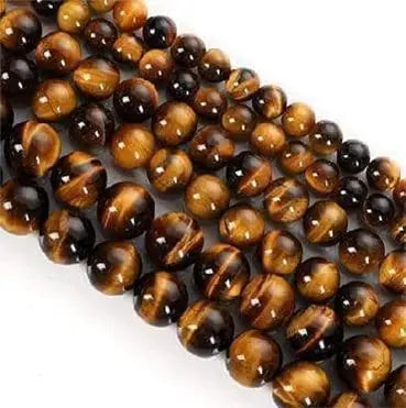 Natural Gemstone Beads Necklace - Handmade Natural Stone Jewelry,tiger eye A, Size 8mm/50cm, NO.12 ABC Jewelries