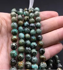Natural Gemstone Loose Beads Necklace - African turquoise - NO.208 ABC Jewelries