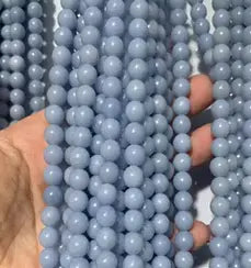 Natural Gemstone Loose Beads Necklace - Angelite A - NO.139 ABC Jewelries