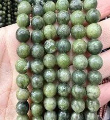 Natural Gemstone Loose Beads Necklace - Canadian jade - NO.113 ABC Jewelries