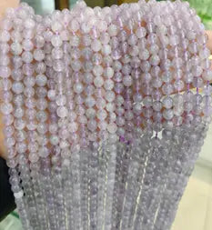 Natural Gemstone Loose Beads Necklace - Lavender purple jade - NO.176 ABC Jewelries