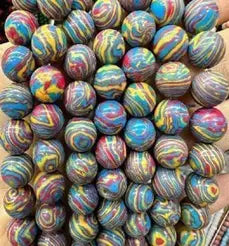 Natural Gemstone Loose Beads Necklace - Peacock pine (synthetic) have many color) - NO.112 ABC Jewelries