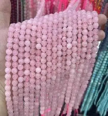 Natural Gemstone Loose Beads Necklace - Rose Quartz - NO.2