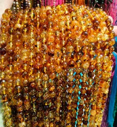 Natural Gemstone Loose Beads Necklace - amber - NO.230 ABC Jewelries