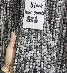 Natural Gemstone Loose Beads Necklace - black hair quartz - NO.79 ABC Jewelries