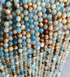Natural Gemstone Loose Beads Necklace - blue calcite - NO.216 ABC Jewelries