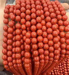 Natural Gemstone Loose Beads Necklace - cinnabar - NO.209 ABC Jewelries