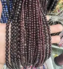 Natural Gemstone Loose Beads Necklace - garnet - NO.60 ABC Jewelries