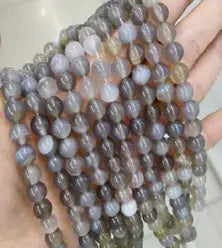 Natural Gemstone Loose Beads Necklace - gary stripe agate - NO.119 ABC Jewelries