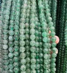 Natural Gemstone Loose Beads Necklace - green strawberry quartz - NO.38 ABC Jewelries