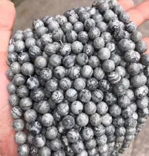 Natural Gemstone Loose Beads Necklace - grey map - NO.101 ABC Jewelries