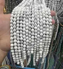 Natural Gemstone Loose Beads Necklace - howlite - NO.43 ABC Jewelries