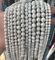 Natural Gemstone Loose Beads Necklace - howlite (synthetic) - NO.44 ABC Jewelries