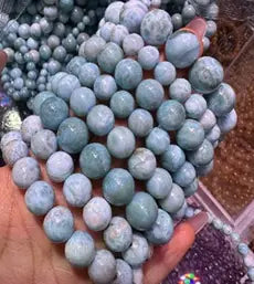 Natural Gemstone Loose Beads Necklace - larimar - NO.159 ABC Jewelries
