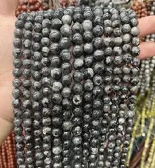 Natural Gemstone Loose Beads Necklace - larvikite - NO.126 ABC Jewelries