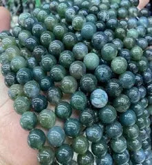 Natural Gemstone Loose Beads Necklace - moss agate - NO.90 ABC Jewelries