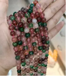 Natural Gemstone Loose Beads Necklace - multi strawberry quartz - NO.40 ABC Jewelries