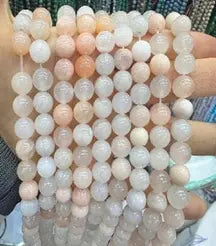 Natural Gemstone Loose Beads Necklace - pink aventurine - NO.107 ABC Jewelries