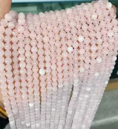 Natural Gemstone Loose Beads Necklace - pink calcite - NO.217 ABC Jewelries