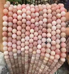Natural Gemstone Loose Beads Necklace - pink opal - NO.212 ABC Jewelries