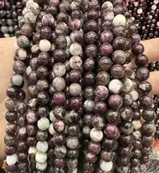 Natural Gemstone Loose Beads Necklace - plum tourmaline - NO.174 ABC Jewelries