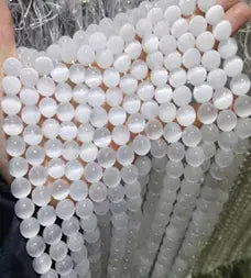 Natural Gemstone Loose Beads Necklace - selenite A - NO.132 ABC Jewelries