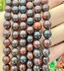 Natural Gemstone Loose Beads Necklace - sesame red - NO.102 ABC Jewelries