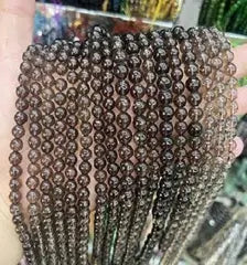 Natural Gemstone Loose Beads Necklace - smoky quartz - NO.52 ABC Jewelries
