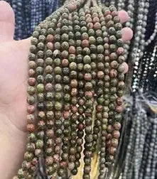 Natural Gemstone Loose Beads Necklace -  unakite - NO.114 ABC Jewelries
