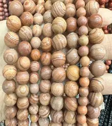 Natural Gemstone Loose Beads Necklace - wood grain  - NO.111 ABC Jewelries