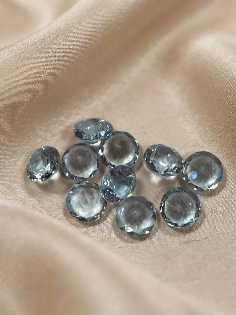Natural Quality 10 Aquamarine Gemstones From Madagascar, Dimension 5 mm, Weight 3.0 CT, Shape Round cut, GEM-ABC-349