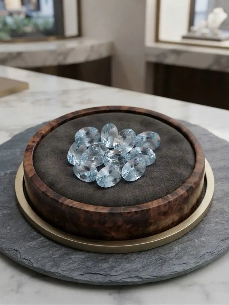 Natural Quality 11 Aquamarine Gemstones From Madagascar, Dimension 6x9 mm, Weight 7.5 CT, Shape Oval cut, GEM-ABC-300