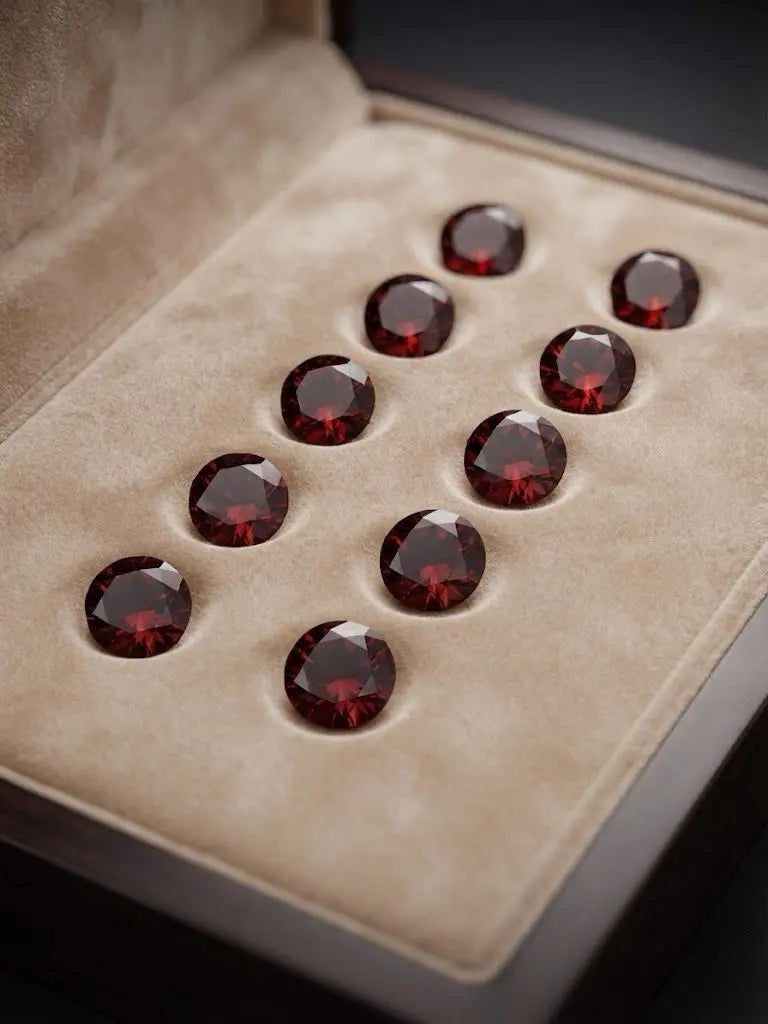 Natural Quality 12 Garnet Gemstones From Brazil, Dimension 7.9 mm, Weight 12.07 Ct, Shape Round, GEM-ABC-270