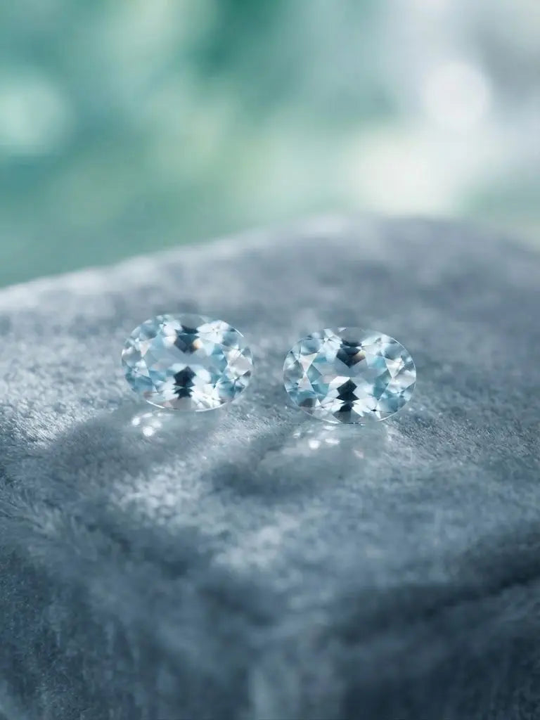 Natural Quality 2 Aquamarine Gemstones From Madagascar, Dimension 3x5 mm, Weight 0.34 Ct, Shape Oval, GEM-ABC-276
