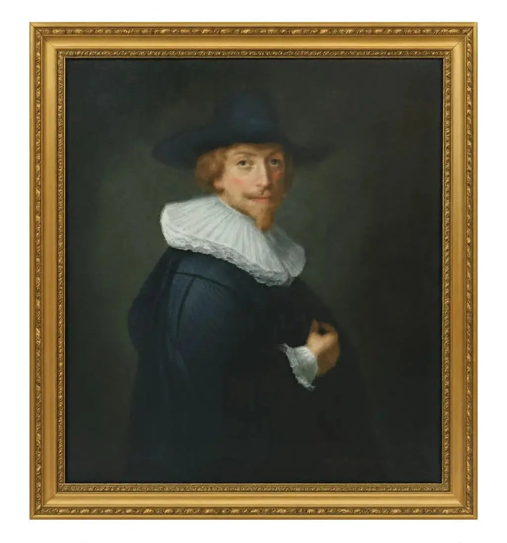 Oil painting depicting of the cent-tuvith with the large in ornate ad black Approx. 24" x 38"