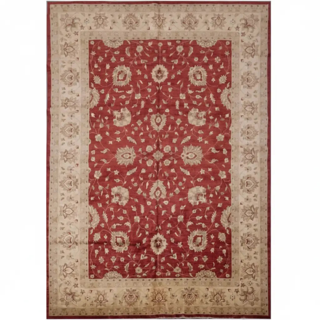 One Of The Kind Afghani Hand-Knotted Rug 13'10" x 9'11" zandirugs