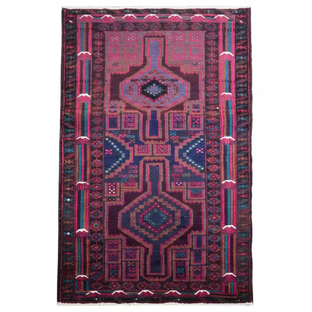 One Of The Kind Afghani Hand-Knotted Rug 147 x 86 zandirugs