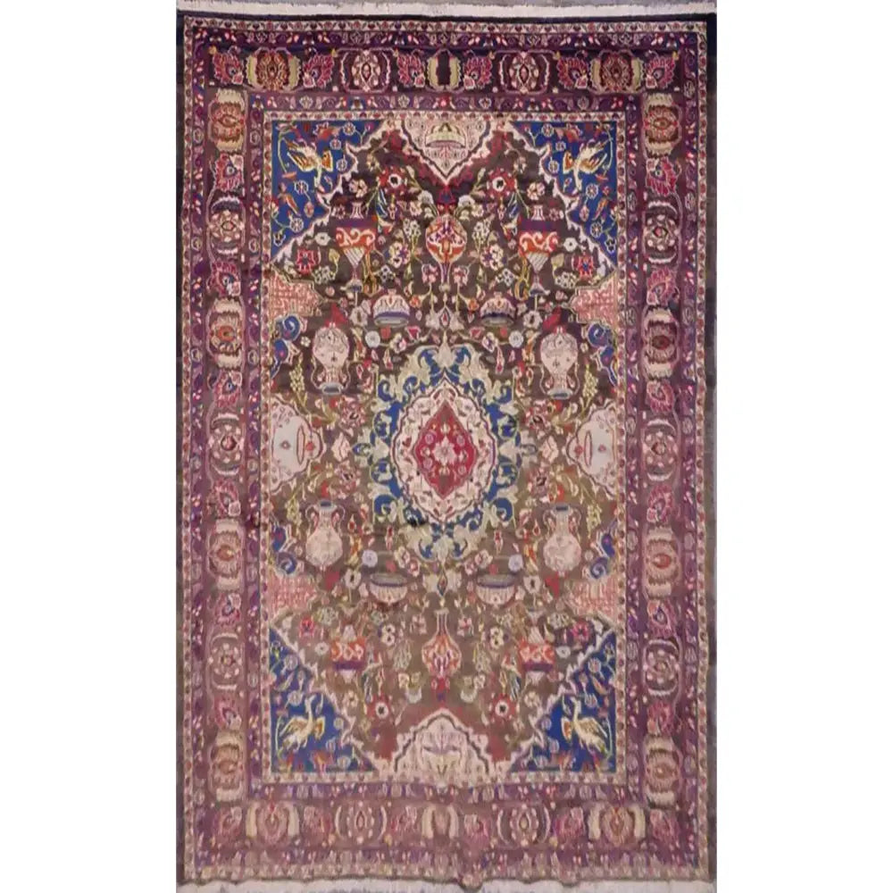 One Of The Kind Persian Mashad Rug 9'10" x 6'6" zandirugs