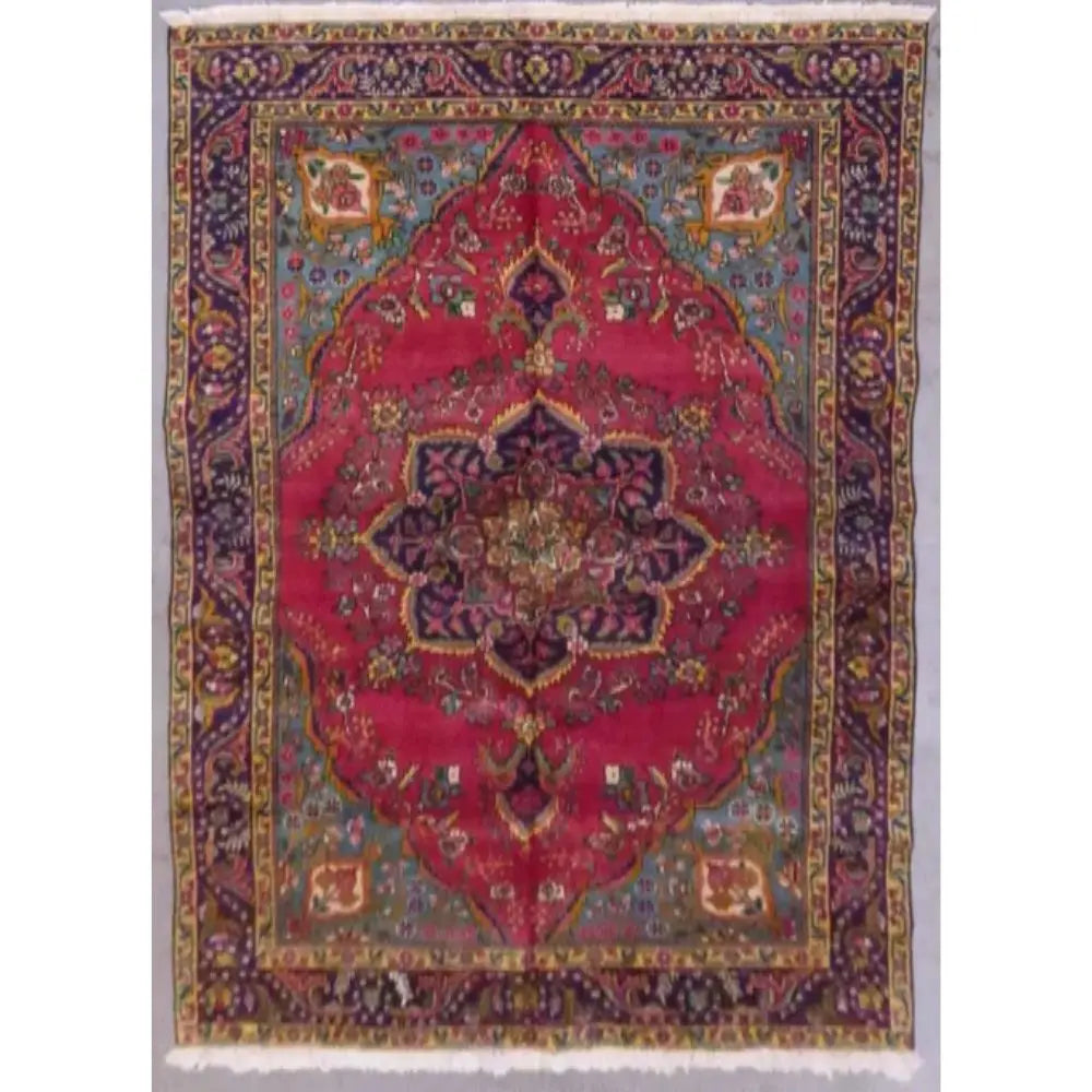 One Of The Kind Persian Tabriz Rug 9'7" x 6'4" zandirugs