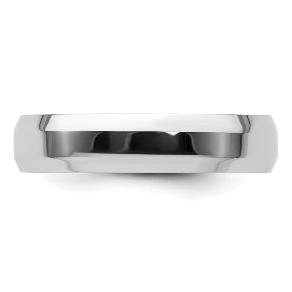 Platinum 5mm Polished Beveled Edge Size 12 Wedding Band