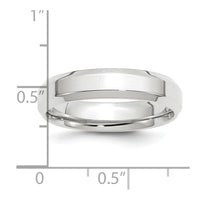 Platinum 5mm Polished Beveled Edge Size 12 Wedding Band