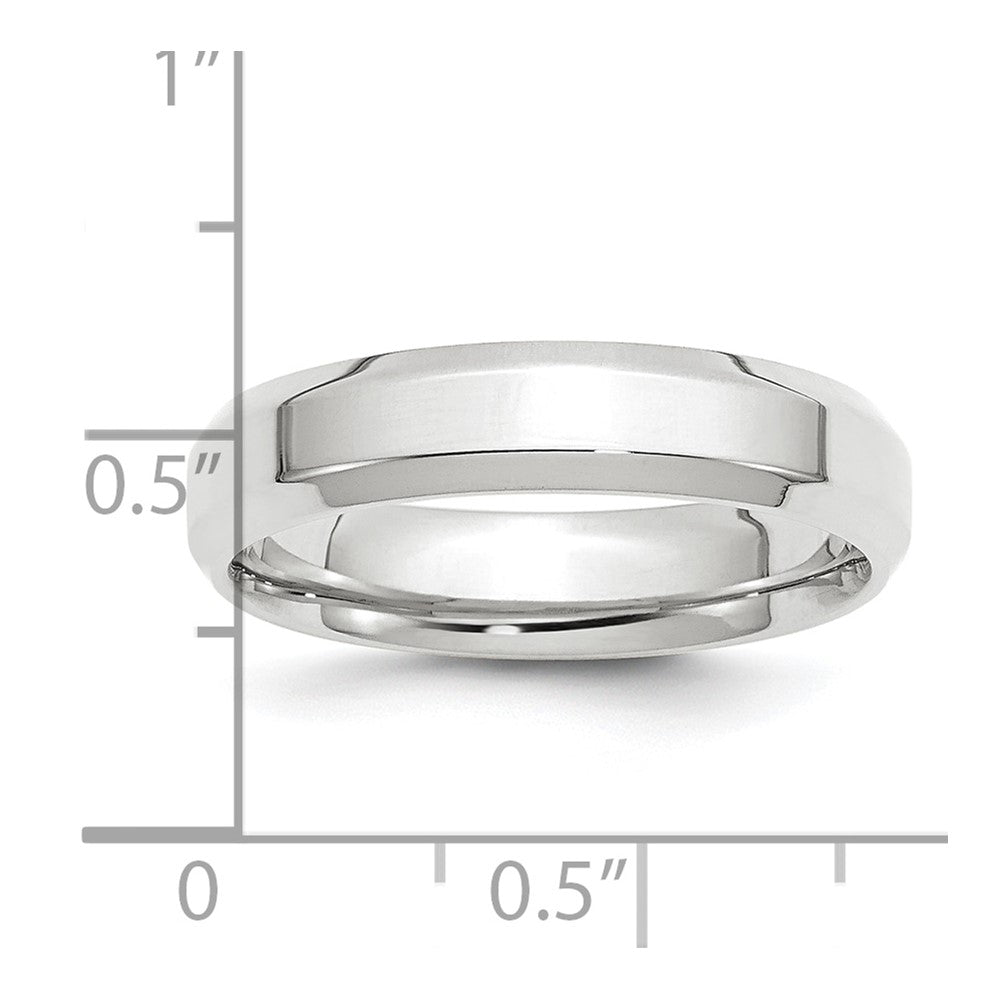 Platinum 5mm Polished Beveled Edge Size 11 Wedding Band