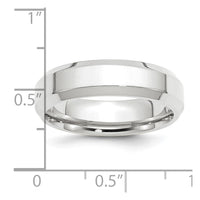 Platinum 6mm Polished Beveled Edge Size 7 Wedding Band