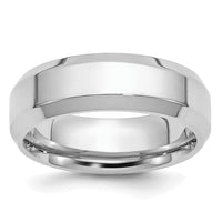 Platinum 6mm Polished Beveled Edge Size 7 Wedding Band