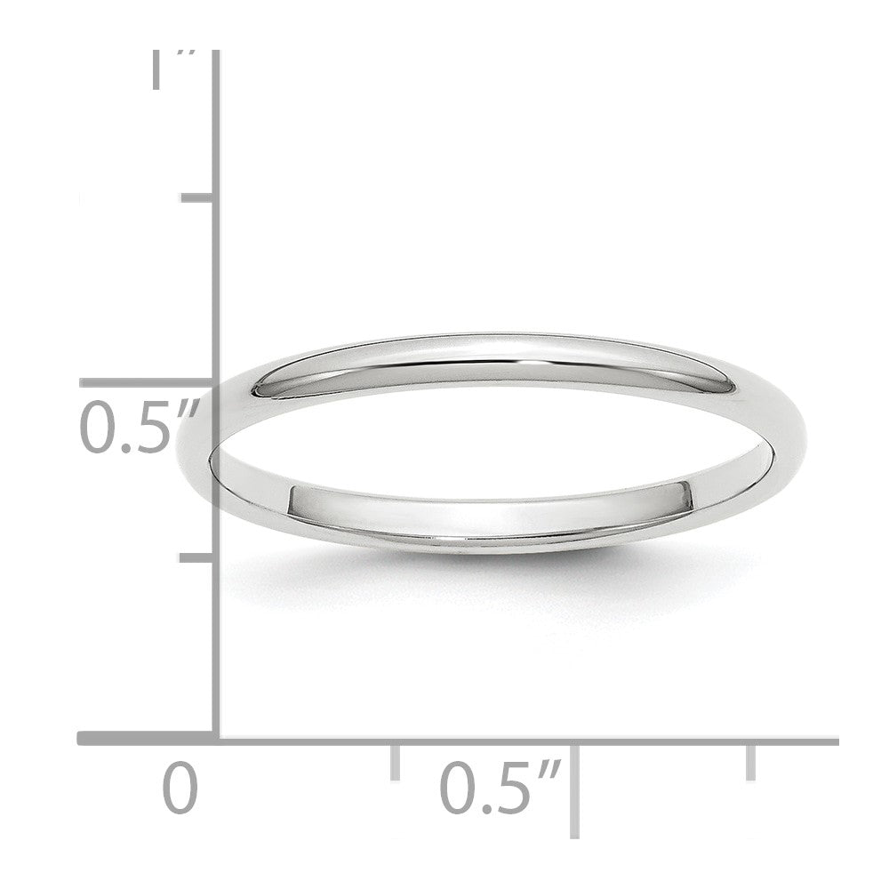 Platinum 2mm Half-Round Wedding Band