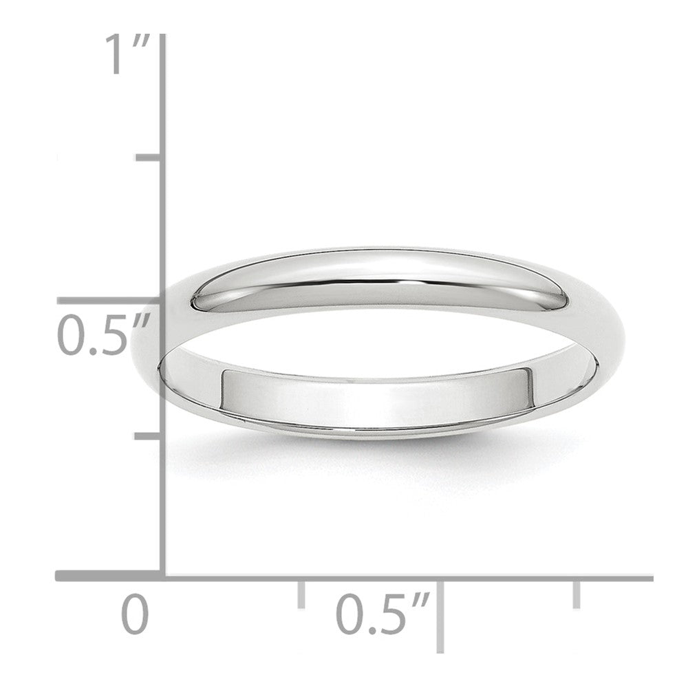 Platinum 3mm Half-Round Wedding Band