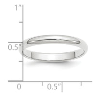 Platinum 3mm Half-Round Wedding Band