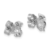 Sterling Silver Rhodium-plated Polished Enamel Penguin Post Earrings