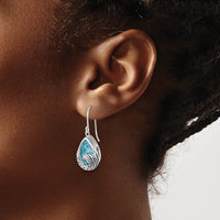 Sterling Silver Rhodium-plated Crystal Mermaid Tail Dangle Earrings