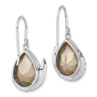 Sterling Silver Rhodium-plated Crystal Mermaid Tail Dangle Earrings
